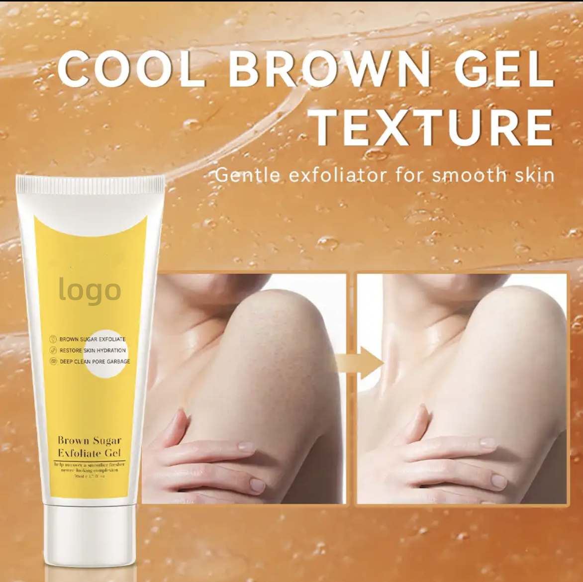 Whitening deep cleansing brown sugar exfoliating gel 50ml