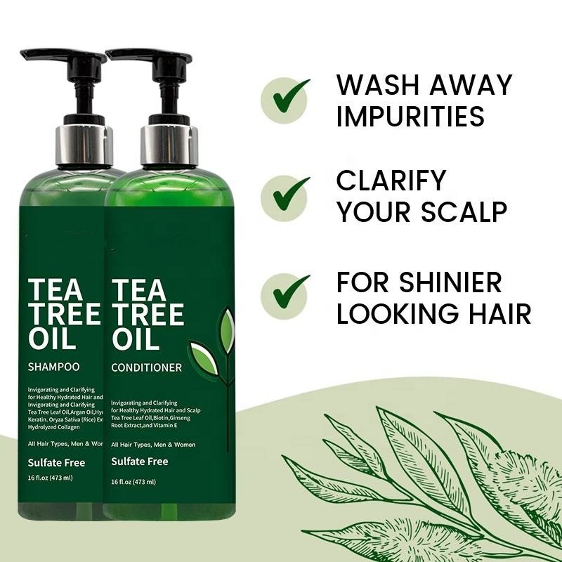 Tea Tree Oil Shampoo & Conditioner Set for Dandruff | Sulfate-Free Scalp Care | OEM Available